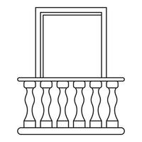 balcone con cieco finestra icona, schema stile vettore