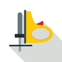 giallo cordless reciprocante sega icona, piatto stile vettore