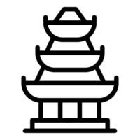giapponese pagoda icona schema vettore. Cina edificio vettore