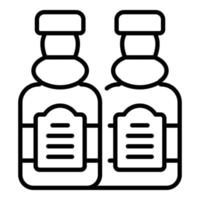 extra oliva olio bottiglia icona schema vettore. cibo pianta vettore