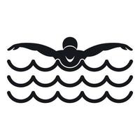 farfalla nuotatore icona, semplice stile vettore