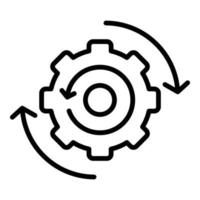 Ingranaggio sistema icona schema vettore. flusso di lavoro ragnatela vettore