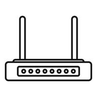 Internet modem icona schema vettore. Wi-Fi attrezzatura vettore