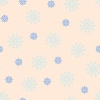 senza soluzione di continuità modello geometrico blu i fiocchi di neve grande e piccolo su un' rosa sfondo. vettore illustrazione per inverno Stampa. può essere Usato come confezione