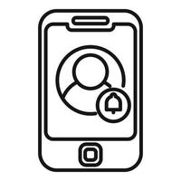 smartphone sottoscrizione icona schema vettore. servizio modello vettore