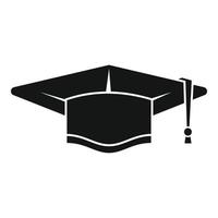 Università la laurea cappello icona semplice vettore. scuola diploma vettore