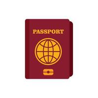 viaggio passaporto icona piatto isolato vettore
