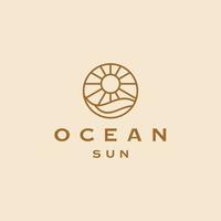 lusso oro linea logo design con semplice e moderno forma di mare acqua vettore