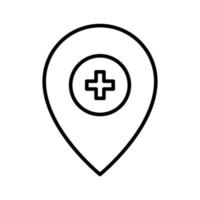 icona della posizione dell'ospedale vettore