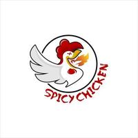 cartone animato emblema fritte pollo logo design modello vettore