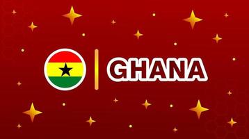 Ghana bandiera con stelle su rosso marrone sfondo. vettore