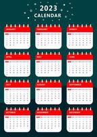 mensile calendario modello di anno 2023. design immagini. vettore