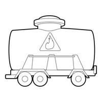 Ferrovia serbatoio icona, schema stile vettore