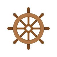 navigazione nave ruota icona piatto isolato vettore