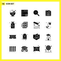 16 icona impostare. semplice solido simboli. glifo cartello su bianca sfondo per sito web design mobile applicazioni e Stampa media. vettore