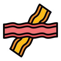 Bacon fetta icona colore schema vettore