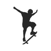andare con lo skateboard silhouette vettore design
