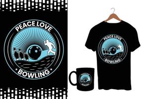 bowling palla maglietta design vettore