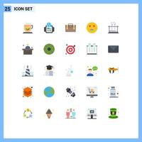 piatto colore imballare di 25 universale simboli di scienza test ufficio Borsa laboratorio emoji modificabile vettore design elementi