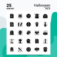 25 Halloween icona impostato 100 modificabile eps 10 File attività commerciale logo concetto idee solido glifo icona design vettore
