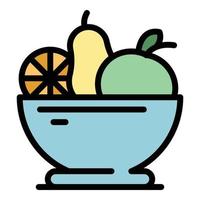 dieta frutta insalata icona colore schema vettore