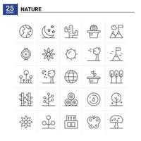 25 natura icona impostato vettore sfondo