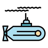 nautico sottomarino icona colore schema vettore