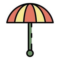 pieghevole parasole icona colore schema vettore