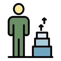 crescere su formazione scolastica icona colore schema vettore
