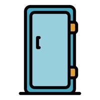 singolo porta frigorifero icona colore schema vettore