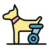 cane posteriore gambe carrello icona colore schema vettore