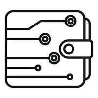 digitale portafoglio icona schema vettore. crypto i soldi vettore