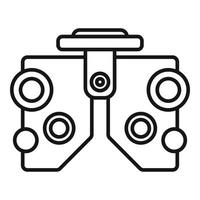 optometria dispositivo icona schema vettore. occhio test vettore