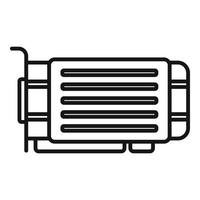 video carta icona schema vettore. pc gpu vettore