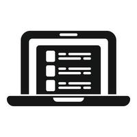 il computer portatile Banca dati icona semplice vettore. dati cliente vettore