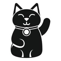 Giappone fortunato gatto icona semplice vettore. neko maneki vettore