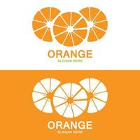arancia logo disegno, fresco frutta vettore, frutta negozio in forma disegno, bandiera modello, arancia frutta icona vettore