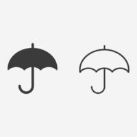 parasole, sicurezza, piovere, ombrello, protezione icona vettore isolato simbolo cartello