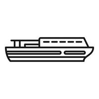 passeggeri traghetto icona schema vettore. fiume nave vettore