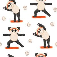 panda yoga modello vettore