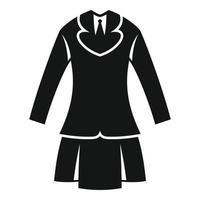 ragazza uniforme icona semplice vettore. moda completo da uomo vettore