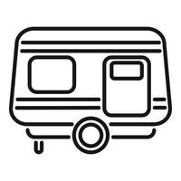 viaggio trailer icona schema vettore. auto camper vettore