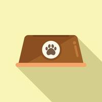 cucciolo ciotola icona piatto vettore. cane cibo vettore