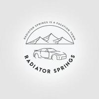 sport auto nel un' deserto e montagna logo design vettore illustrazione