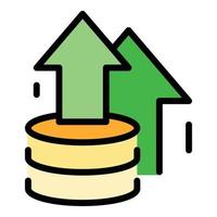 investitore i soldi salire icona colore schema vettore