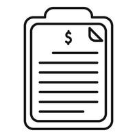 banca appunti icona schema vettore. finanza pagamento vettore