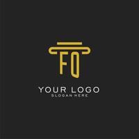 fo iniziale logo con semplice pilastro stile design vettore