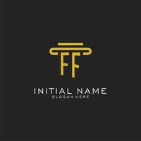 ff iniziale logo con semplice pilastro stile design vettore