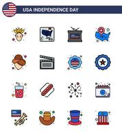 16 creativo Stati Uniti d'America icone moderno indipendenza segni e 4 ° luglio simboli di cowboy Posizione perno vacanza Wisconsin stati modificabile Stati Uniti d'America giorno vettore design elementi