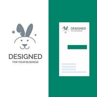 coniglietto Pasqua coniglio grigio logo design e attività commerciale carta modello vettore